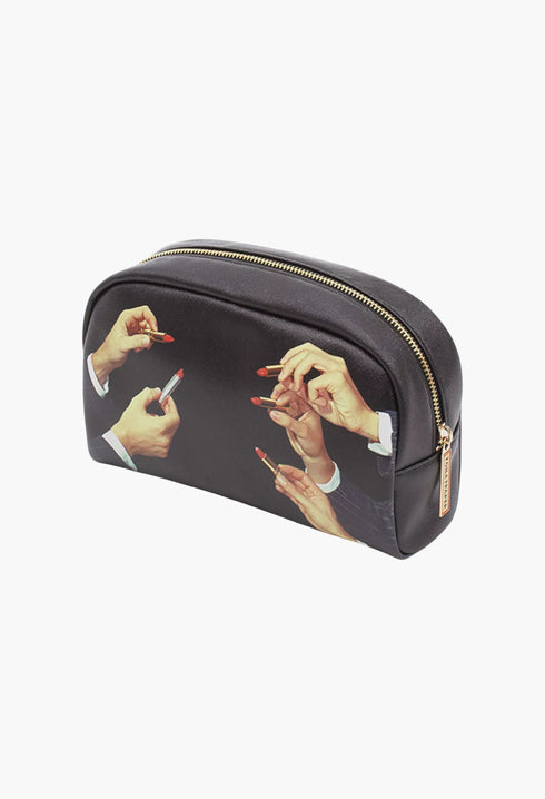 Seletti Wears Toilerpaper Lipstick-Print Canvas Cosmetic Case 23cm X 3.1cm